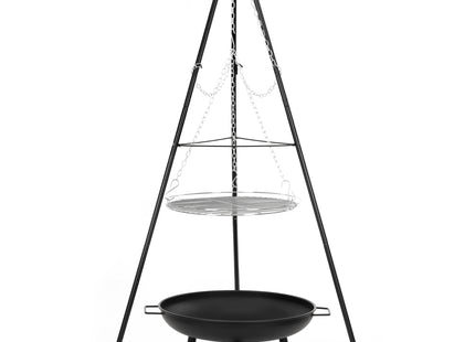 BBQ Tripod - Driepoot -Inclusief Pot - Inclusief Rooster - Inclusief Vis Rookplankjes - Inclusief Vuurschaal - 51 x 152 cm
