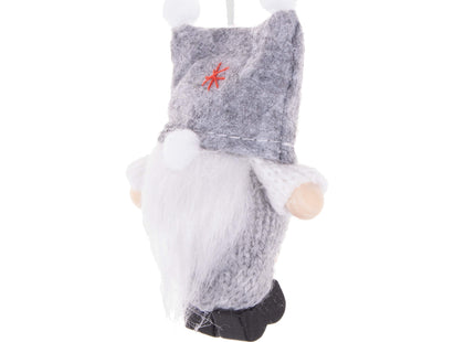 Kerstkabouter - Kersthanger - Kerstdwerg - Kerstversiering - Grijs - 8 cm