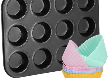 Bakvorm - Muffinvorm - Metaal - Grafiet - 35 x 26,5 cm