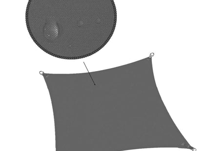 Schaduwdoek | Zonnezeil | Vierkant | 4 x 4 m | 90% Schaduw | Grafiet