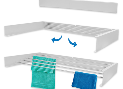Wanddroogrek - XXL Model - Wasrek - Inklapbaar - Uitschuifbaar - 100 cm - 5 Meter Drooglengte - Wit