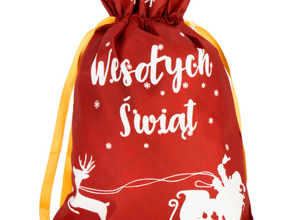 Kerstzak | Cadeautas | Pools | Rood/Wit