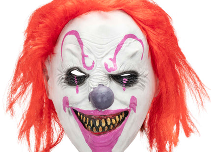 Springos Halloweenmasker Bloederige Clown met Rood Haar - Horror Cosplay