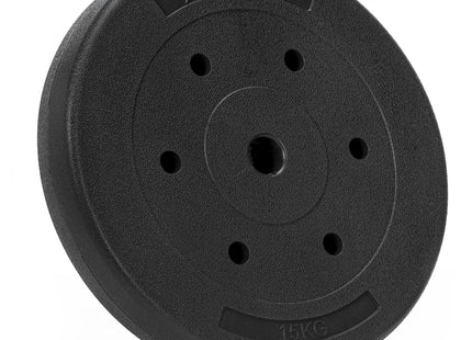 Halterschijf | 1 x 15 kg | Kunststof | Zwart | 29 MM
