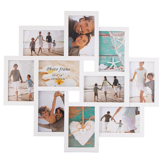 Fotolijst - 10 Foto's - Collage - Staand/Liggend - 48,5 x 53 cm - Wit