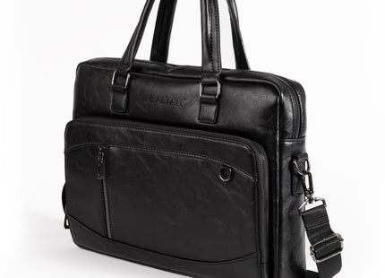 Baltan Leren Aktetas - Laptoptas - Tot 16 inch -Zwart  - 10L - 38 X 29 X 10 CM