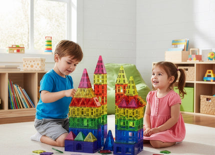 Springos® Magnetisch speelgoed - Speelgoed Kasteel - 120 Stuks - Montessori speelgoed - Speelgoed kinderen