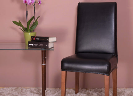 Stoelhoes - Voor Eetkamerstoelen - Met Stretch - Leer - Zwart