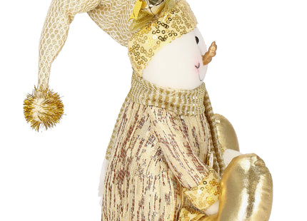 Sneeuwpop - Kerstversiering - Goud - 38 cm