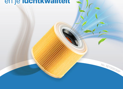 SQOON® Stofzuigerzakken + Filter Servicekit Geschikt voor Kärcher WD2 Plus & WD3 – 10x KFI357 Stofzuigerzakken + 1x Filter KFI 3310