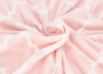 Plaid | Sprei | Bankdeken | Deken | 150 x 200 cm | Pluche | Roze | Marokkaanse klaver