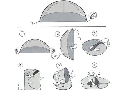 Strandtent | Pop-Up Strandtent | UV Filter | Inclusief Draagtas | 120 x 150 x 110 cm | Blauw/Oranje