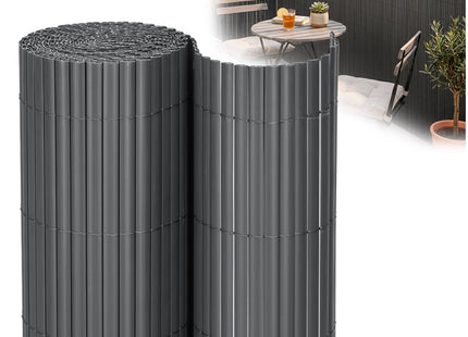 Balkonscherm - Privacyscherm - Hoge Kwaliteit - Waterbestendig - UV-bescherming - 1x4 m - Antraciet - PVC