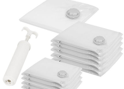 Vacuümzakken Set | Opbergzakken Kleding | Herbruikbaar | 10 Stuks | 3 Maten | Transparant | Inclusief Pomp