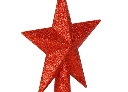 Kerstboom Piek | Ster | 19 cm | Rood