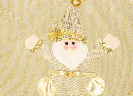 Kerstboomrok - Kerstboomkleed - Onderlegger - Kerstman - Goud - 106 cm