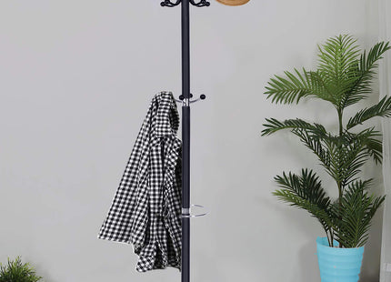 Staande Kapstok | Metaal | Kunststof | 14 Haken | Garderobe Kapstok | Zwart | 174 cm