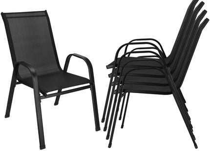 Tuinstoel | Tuinstoelen | Tuinstoel Buiten | Staal & Textileen | 130 kg | Grijs | 2 Stuks