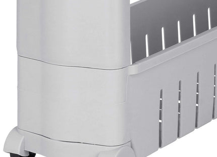 Keukentrolley Op Wieltjes | Badkamer Trolley | Opbergrek | 3 Niveaus | 70 x 54 x 12.5 cm | Grijs