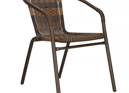 Tuinset | Balkonset | Bistroset | 3-Delig | Tafel + 2 Stoelen | Zwart/Bruintinten