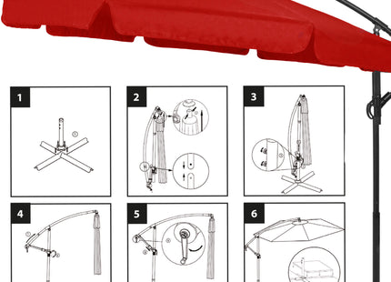 Parasol | Parasols | Kantelbaar | Met Ventilatie | Rood | Ø300 cm