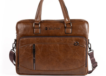 Baltan Leren Aktetas - Laptoptas - Tot 16 inch - Bruin - 10L - 38 X 29 X 10 CM