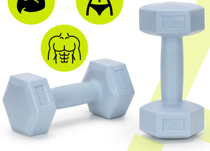 Dumbbell Set - 1 KG - Lichtblauw - Oefengewichten