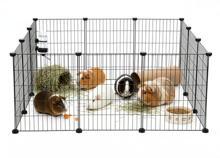 Dierenren | Puppyren | Hondenren | Opvouwbaar | Verstelbaar | 143 x 71 x 46  cm | Zwart