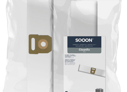 SQOON® Stofzuigerzakken - Geschikt voor Cleanfix S07 - Vervangt 107.430 / 107.431 / OH-030 - High Filtration voor Industriële Reiniging - 5 Stuks