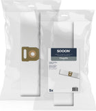 SQOON® Stofzuigerzakken - Geschikt voor Cleanfix S07 - Vervangt 107.430 / 107.431 / OH-030 - High Filtration voor Industriële Reiniging - 5 Stuks