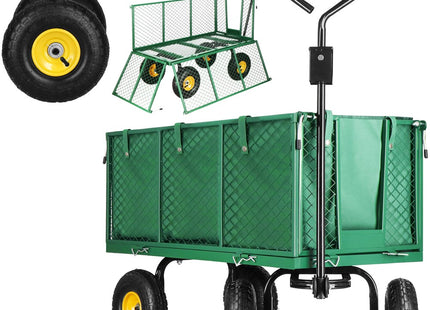 Bolderkar | Metalen | Tuinkar | 205L | 180 X 51.5 X 72 Cm | Groen