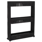 Keukentrolley | Keukentrolley Op Wieltjes | Badkamer Trolley | Opbergrek | 3 Niveaus | 70 x 54 x 12.5 cm | Zwart