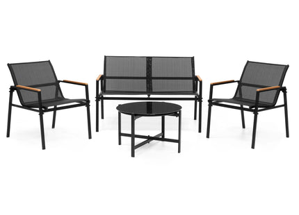 Tuinset | Tuinset 4 Persoons | Tuinsets | Tuintafel & Tuinstoelen & Tuinbank  | 4 Personen | Zwart