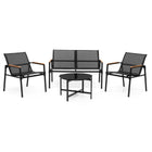 Tuinset | Tuinset 4 Persoons | Tuinsets | Tuintafel & Tuinstoelen & Tuinbank  | 4 Personen | Zwart