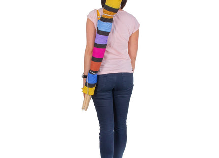 Strand Windscherm Met Stokken | Windscherm Strand | Windscherm Camping | 15 Meter | Multicolor/Zwarte strepen