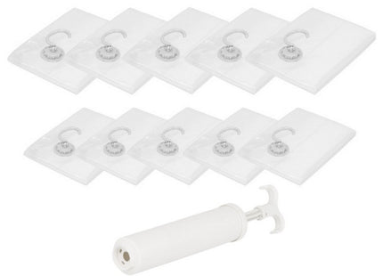 Vacuümzakken Set | Opbergzakken Kleding | Herbruikbaar | 10 stuks | 2 maten | Transparant | Inclusief Pomp