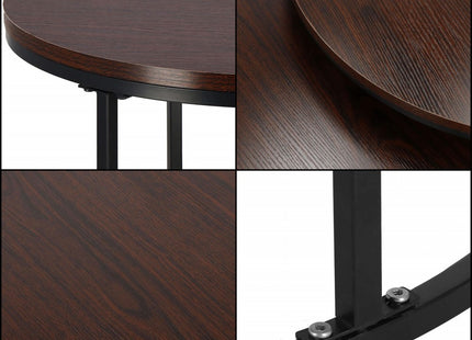 Salontafel | Salontafel Set | Rond | 2-Delig | Zwart/Donkerbruin
