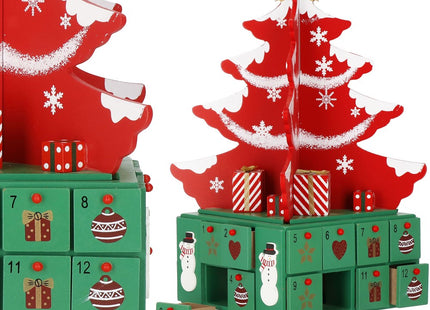 Adventskalender | 24 lades | Hout | Kerstboom