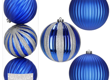 Kerstballen | 3 Stuks | 15 cm | Blauw | Zilver