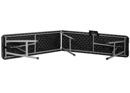 Klaptafel | Vouwtafel | Kampeertafel | Inklapbaar | Draagbaar | 180 x 30 x43 cm | Zwart/Grijs
