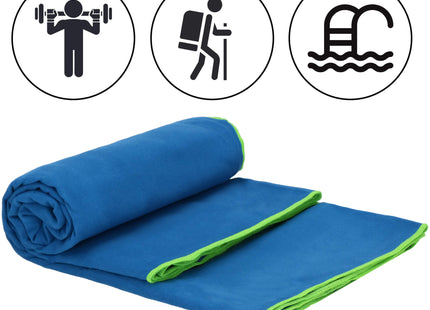 Strandmat | Strandkleed | Strandlaken | Zandvrij | 90 x 180 cm | Blauw