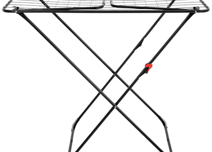 Droogrek - Wasrek - Droogtoren - 3 - Etages - Inklapbaar - Draaibaar - Zwart - Staal - Kunststof - Met Radiatorbeugels - 169 x 54 x 97 Cm