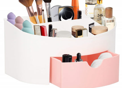 Make Up Organizer | Meerdere vakken | Lade Kast | Wit/Roze