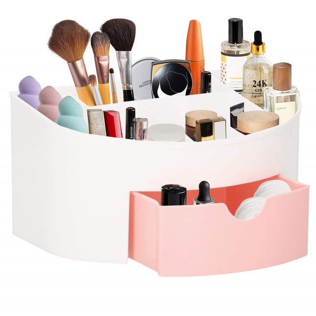 Make Up Organizer | Meerdere vakken | Lade Kast | Wit/Roze
