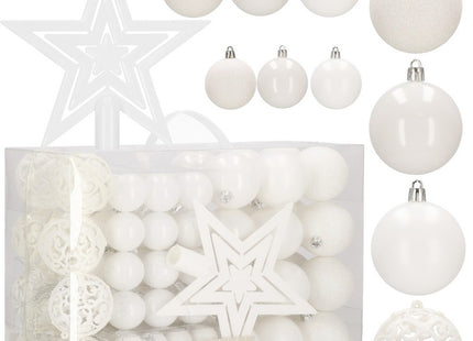 Kerstballen & Piek | 100 Stuks | Wit