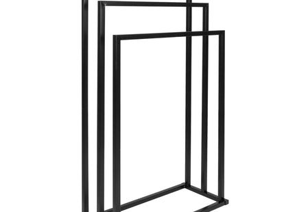 Handdoekrek - Badkamer - Handdoekstang - Handdoekhouder - 3 Armen - Metaal-  Zwart