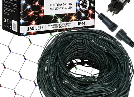 Netverlichting | Lichtgordijn | Kerstverlichting buiten | Multicolor | 160 LED
