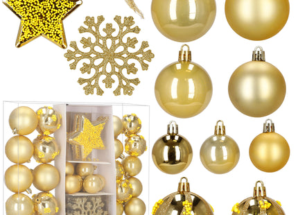 Kerstballen | 40 Stuks | 5/6/7/8/9/10 cm | Goud