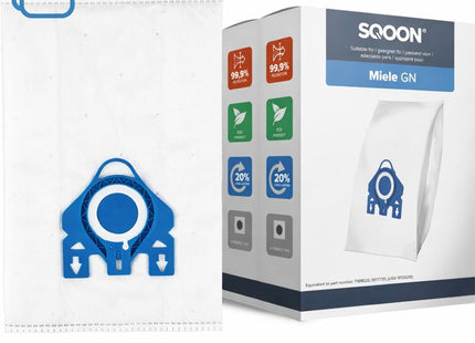 SQOON ® - Stofzuigerzakken geschikt voor Miele HyClean G/N - Miele 9917730 - o.a. Miele Complete C2, Complete C3, Classic C1, S8, S5, S2 Series