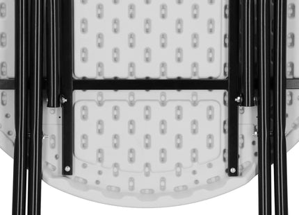 Statafel - Opklapbaar - Horeca Kwaliteit - Inklapbaar - Met vergrendeling - Extra Stevig - Wit/Zwart - Ø 80x110cm